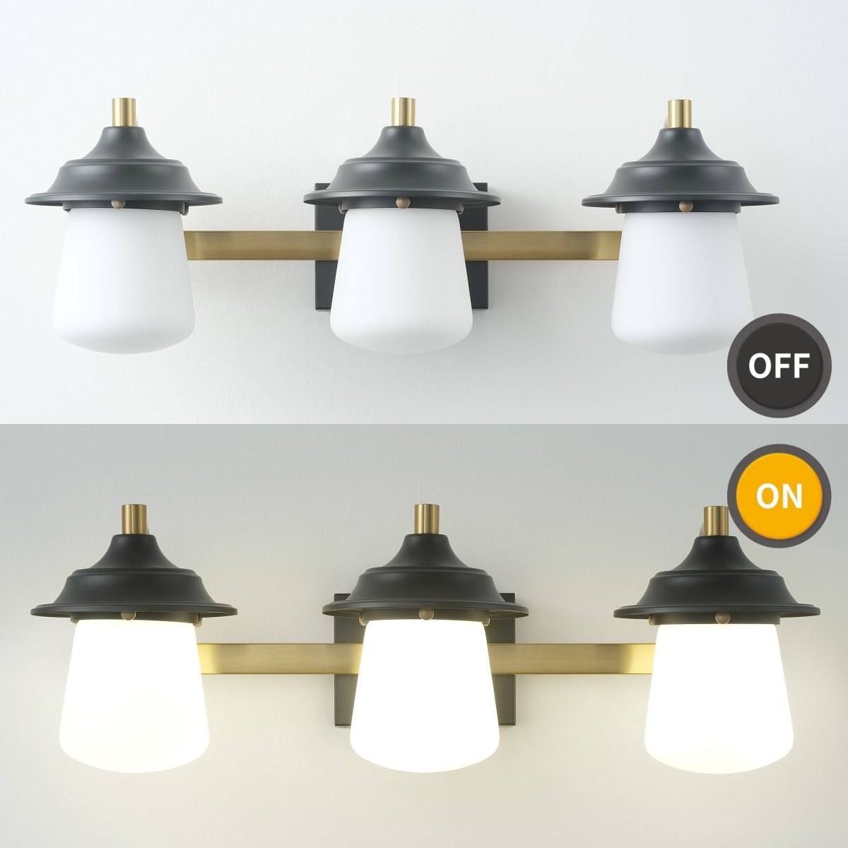 ExBrite 24.5" Farmhouse LED Vanity Light Fixture with Dimmable Switch & Tri - Color Settings