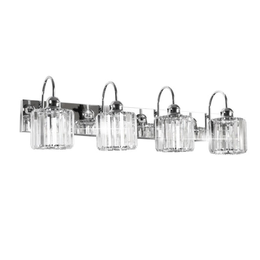 ExBrite 32" 4 - Light Vanity Light with Crystal Design, Chrome