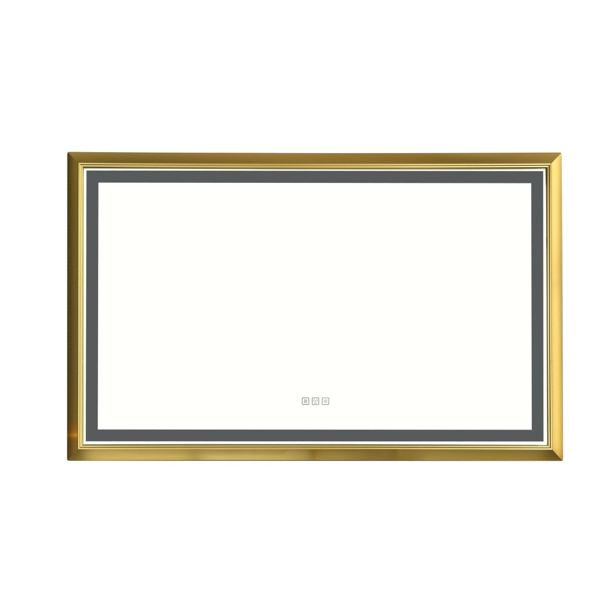 ExBrite 48 in. W x 30 in. H Oversized Rectangular Gold Framed LED Mirror Anti-Fog Dimmable Wall Mount Bathroom Vanity Mirror