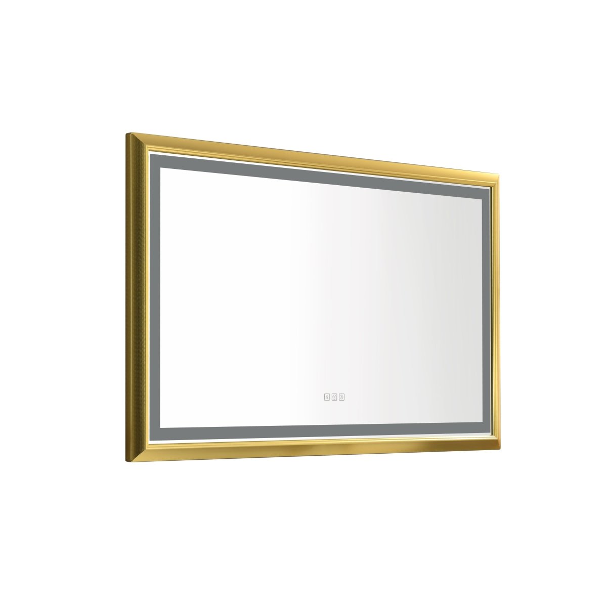 ExBrite 48 in. W x 30 in. H Oversized Rectangular Gold Framed LED Mirror Anti-Fog Dimmable Wall Mount Bathroom Vanity Mirror