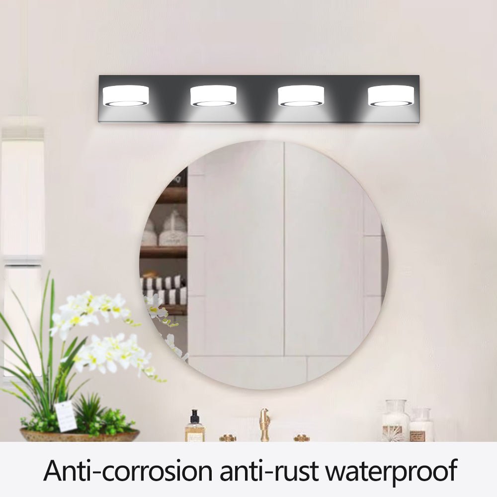 ExBrite LED Modern Black 4 - Light Vanity Lights Fixtures Over Mirror Bath Wall Lighting