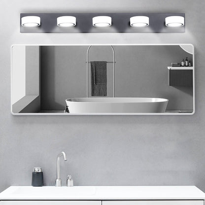 ExBrite LED Modern Black 5 - Light Vanity Lights Fixtures Over Mirror Bath Wall Lighting