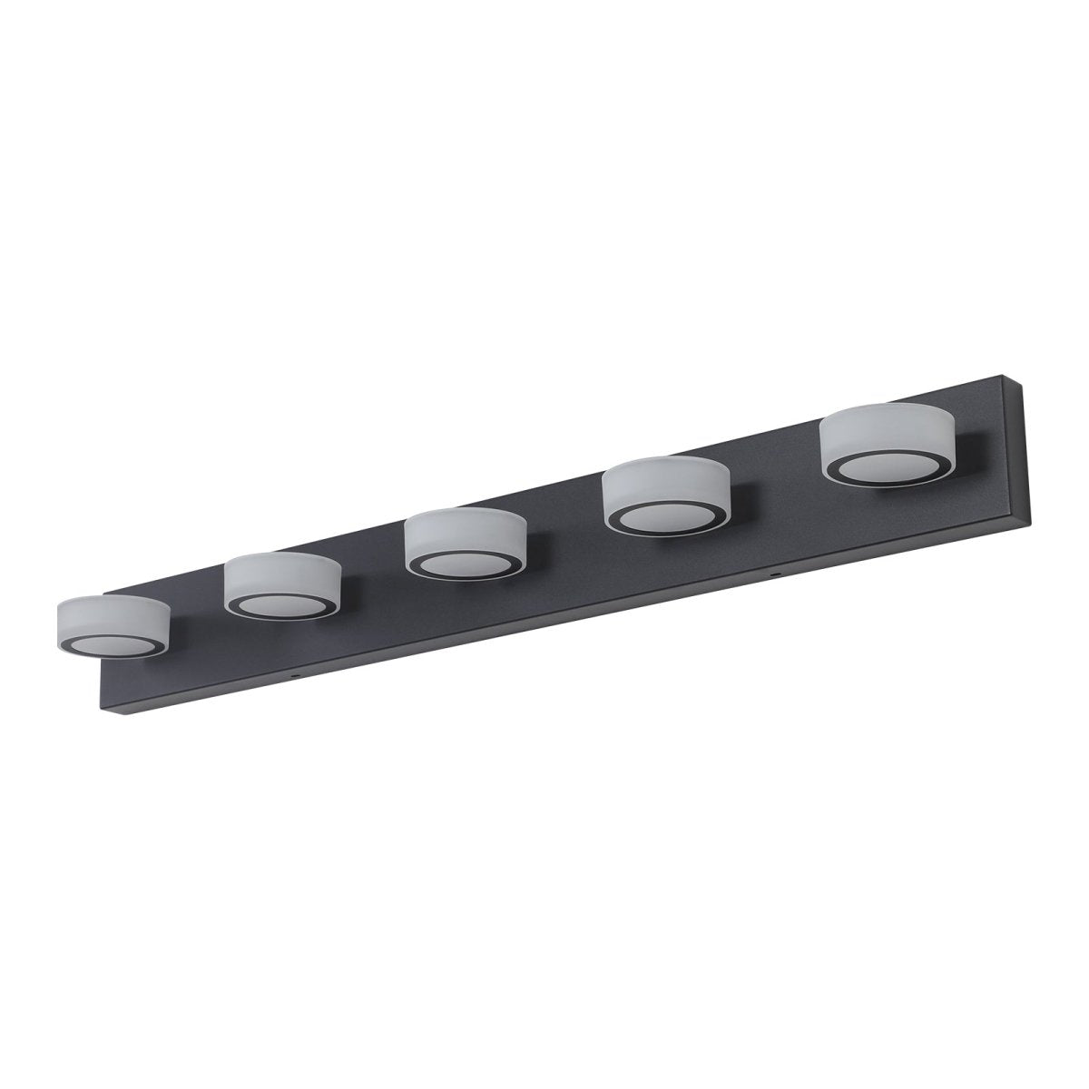 ExBrite LED Modern Black 5-Light Vanity Lights Fixtures Over Mirror Bath Wall Lighting