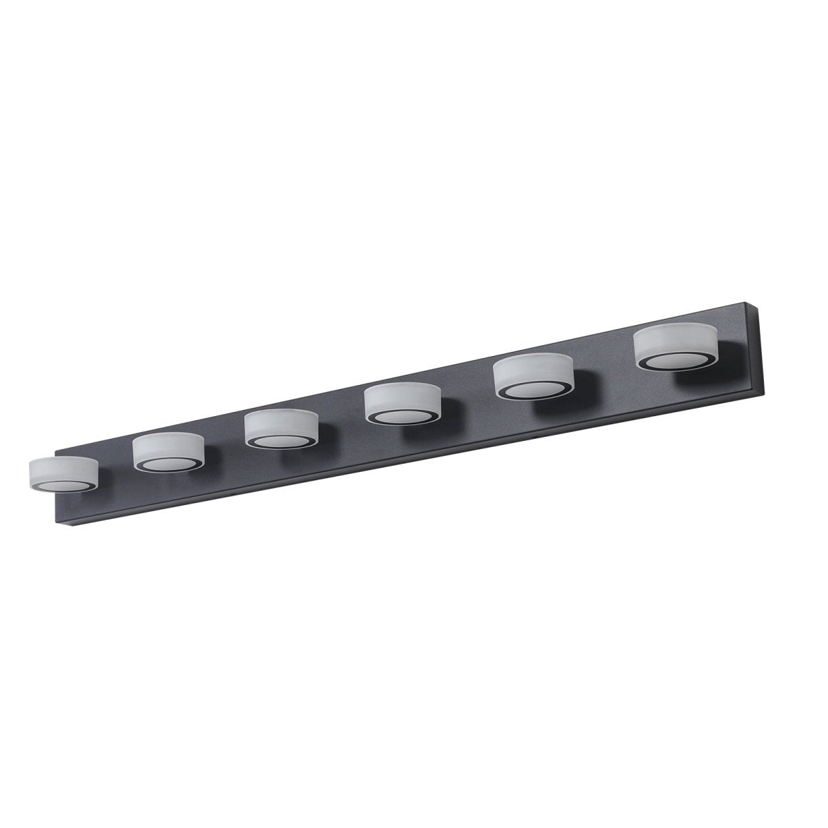 ExBrite LED Modern Black 6-Light Vanity Lights Fixtures Over Mirror Bath Wall Lighting