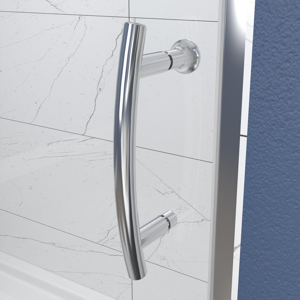 Flexi Showers 50 - 54" W x 71" H Glass Shower Doos Semi - Frameless,6mm Clear Tempered Glass Panel, Chrome Finish