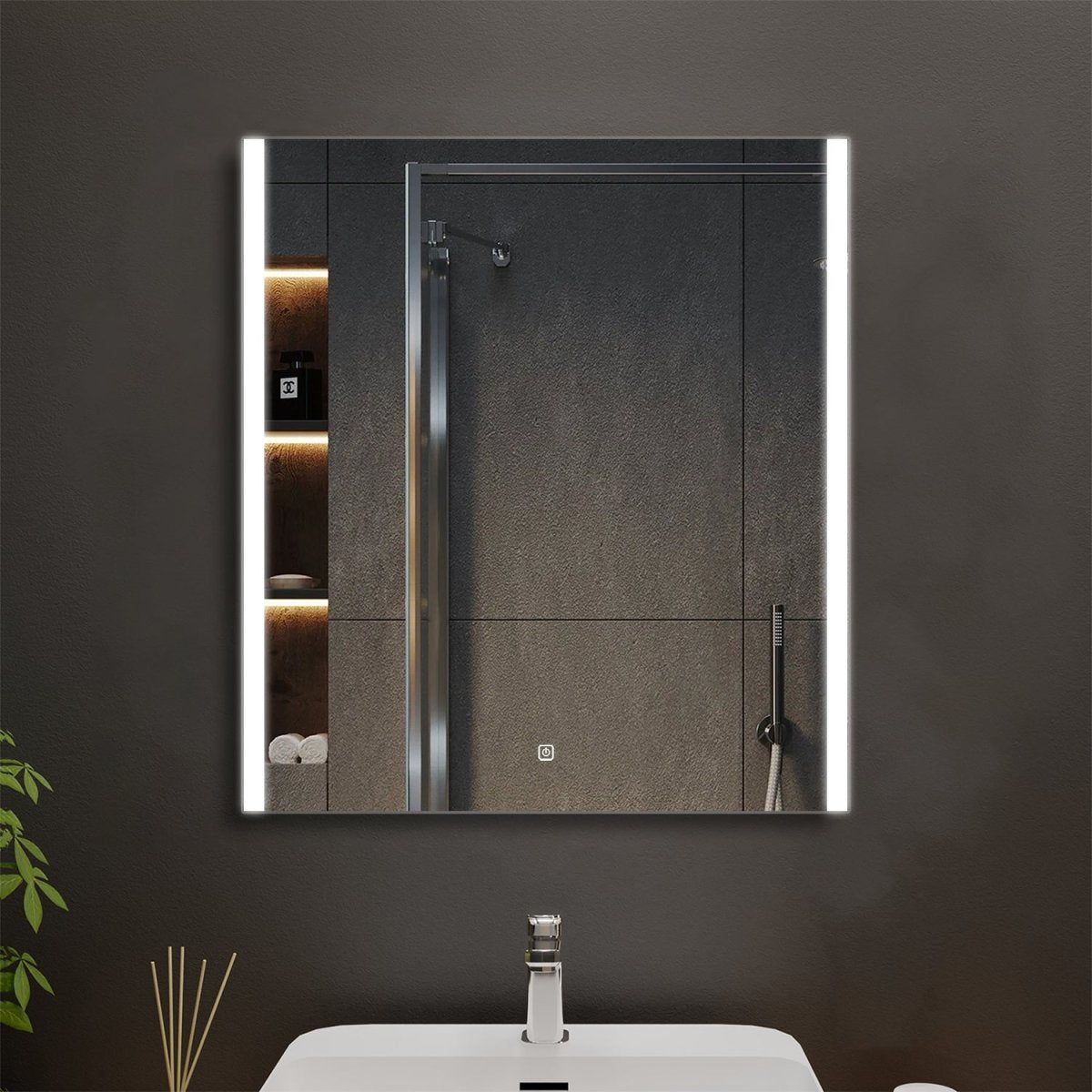 Allsumhome Gemini Customized Rectangle LED Bathroom Mirror