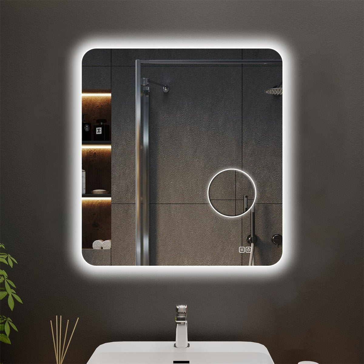 Allsumhome Gleam Customized Rectangle LED Bathroom Mirror