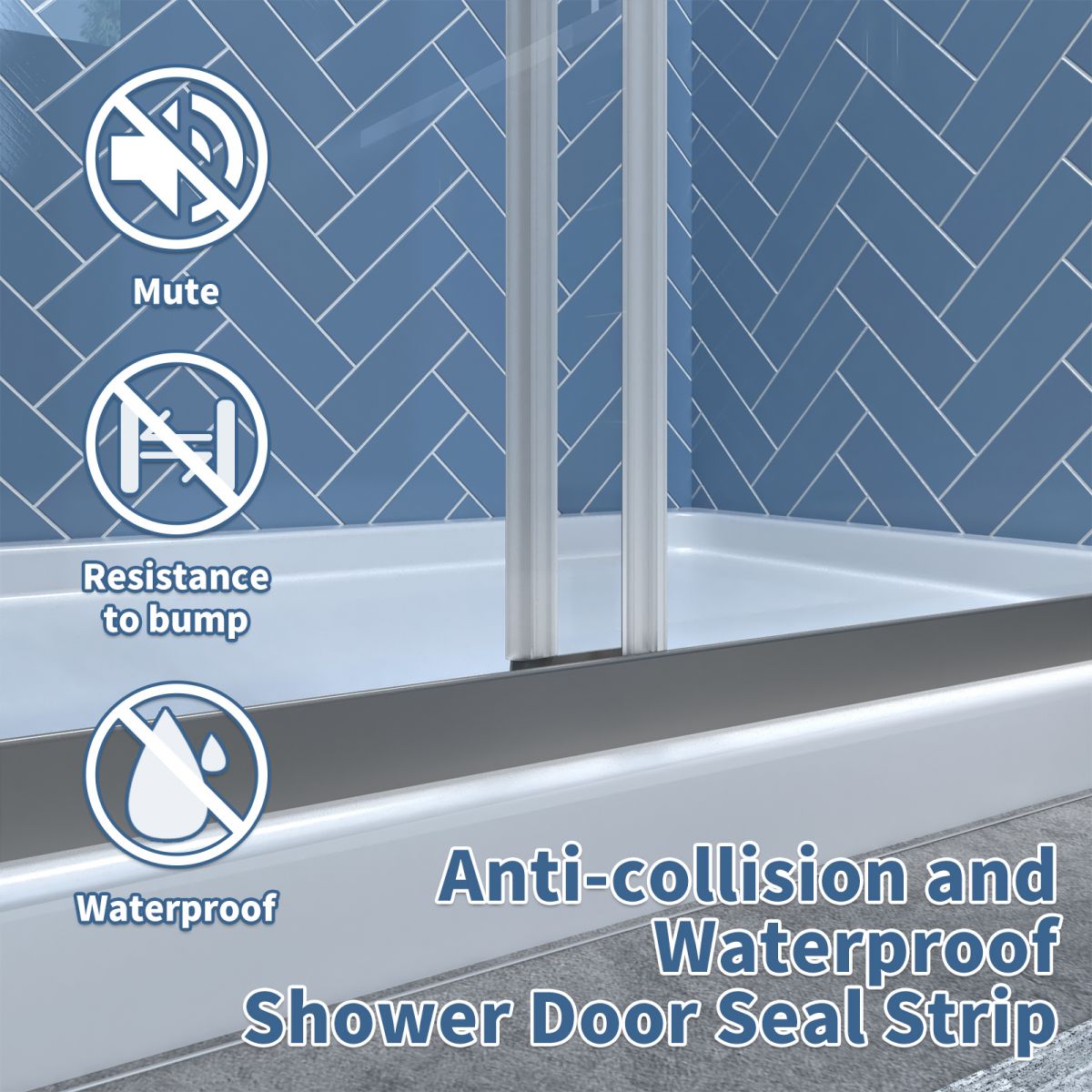 Glide 44 - 48" Wide x 70" Sliding Glass Shower Doors Frame in Nickel,Clear Tempered Glass