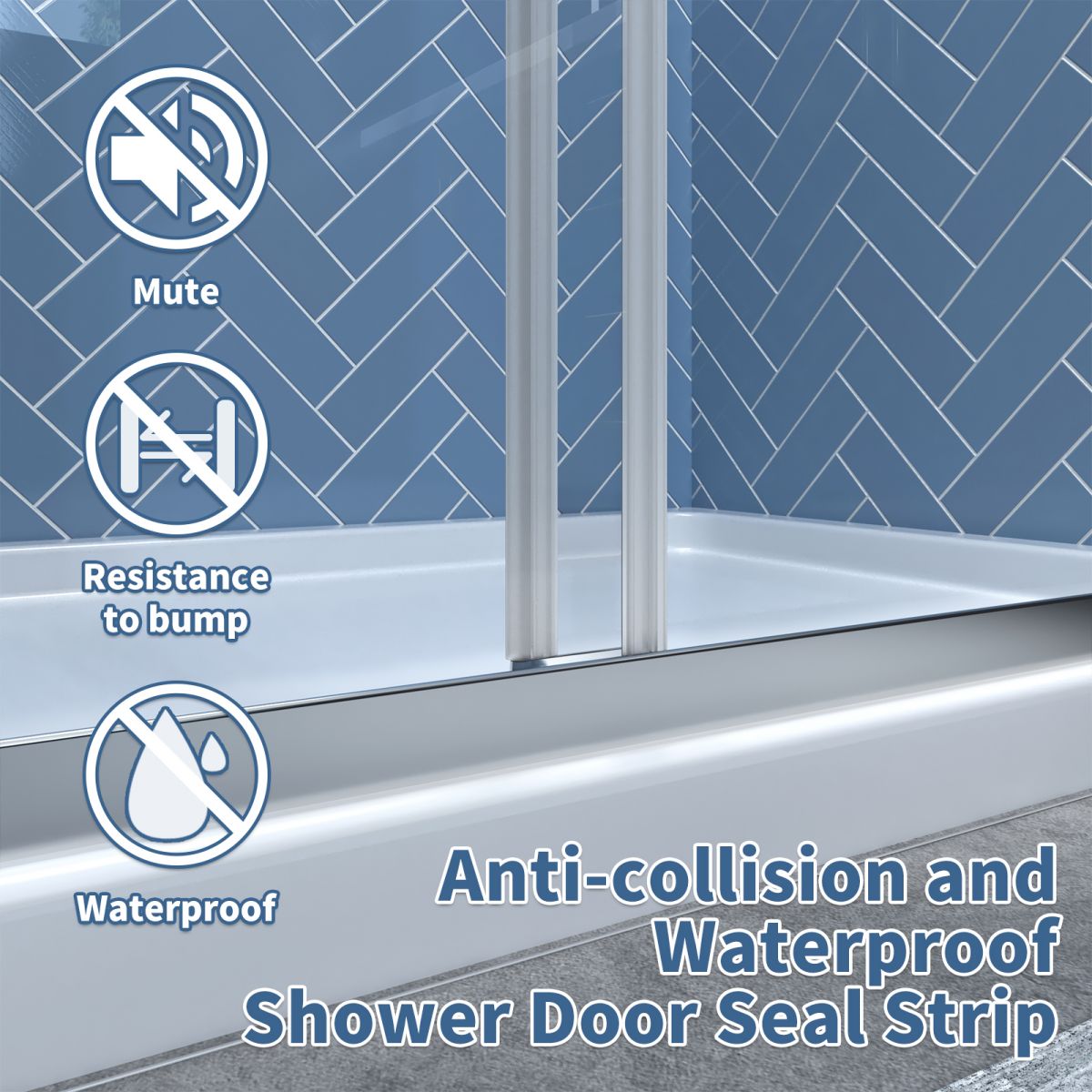 Glide 56 - 60" Wide x 70" High Sliding Glass Shower Doors Framed in Chrome Finish with Clear Glass