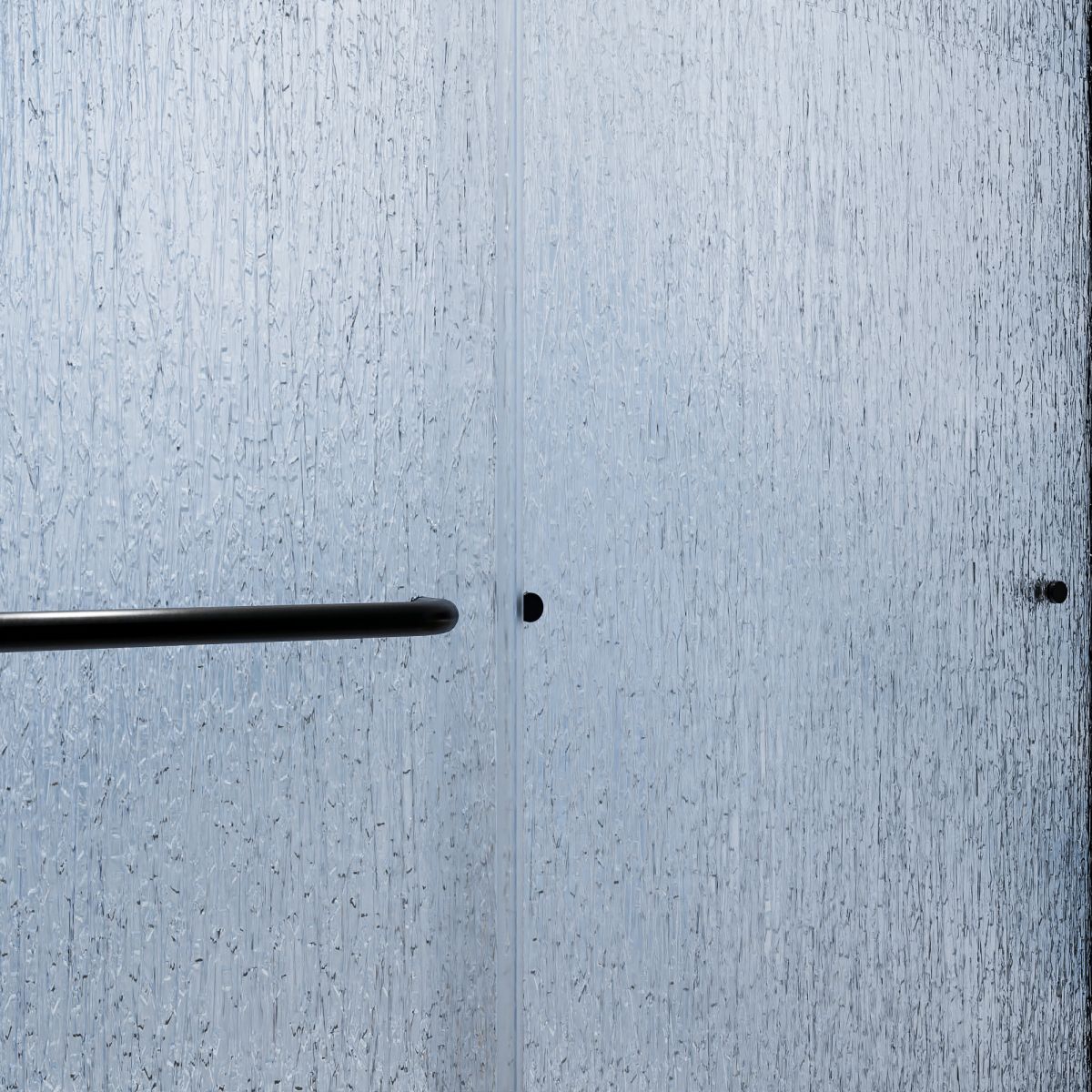 Glide-RA Semi-Frameless Shower Door 56-60 in. W x 70 in. H Bypass Sliding Shower Enclosure,Matte Black,Double Sliding Rain Glass Doors