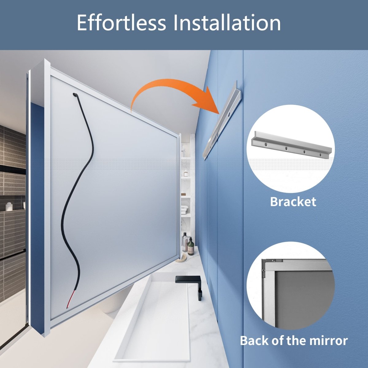 Illusion 20" x 32" LED Lighted Medicine Cabinet with Magnifiers Front and Back Light,Hinge on the Left