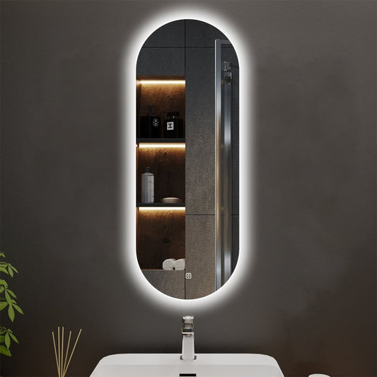 Orbit Customized Oval LED Bathroom Mirror, Backlit