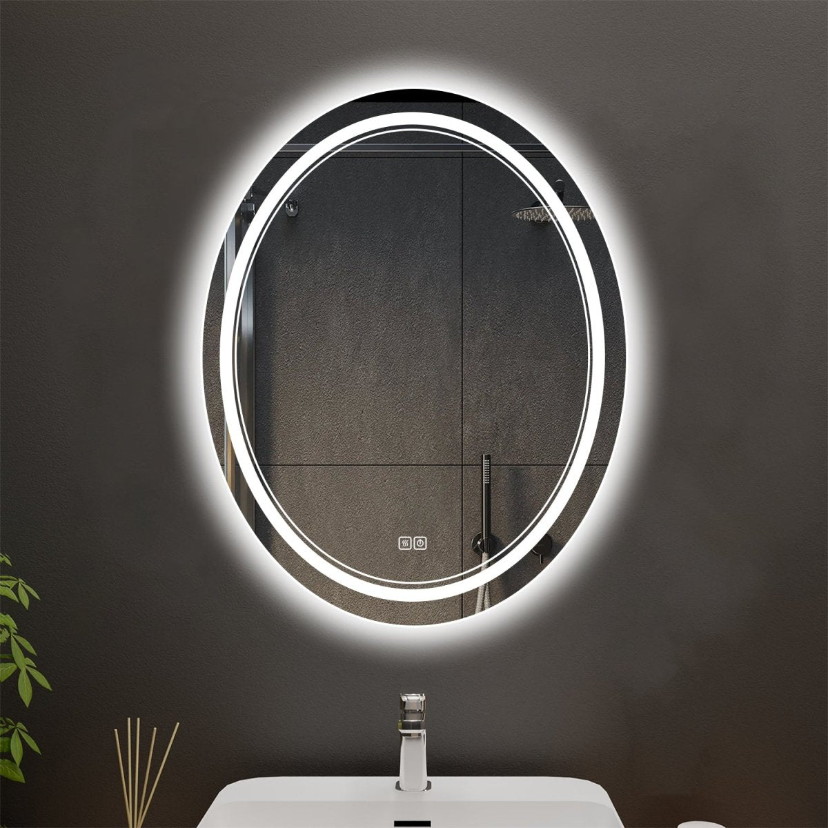 Orbital Customized Oval LED Bathroom Mirror
