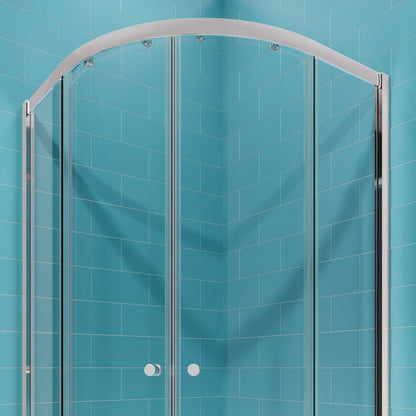 Prism - R Neo - Angle Frameless Shower Door 36 in. W x 72 in. H,Corner Shower Enclosure,6mm Clear Glass,Sliding Shower Doors,Chrome,Not Base