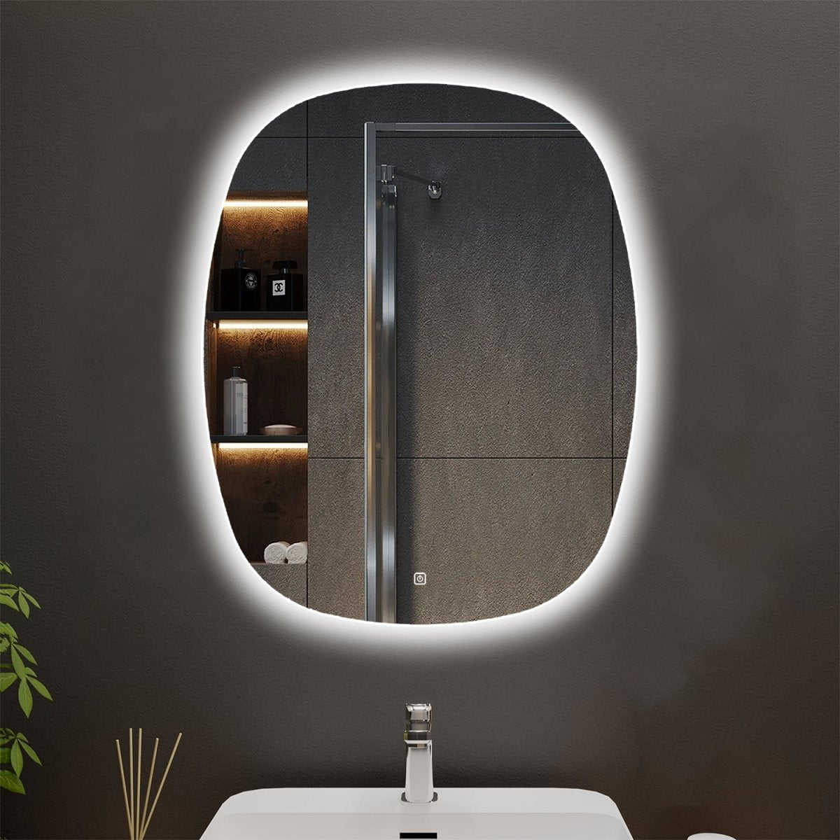 Allsumhome Quirk Customized Irregular LED Bathroom Mirror
