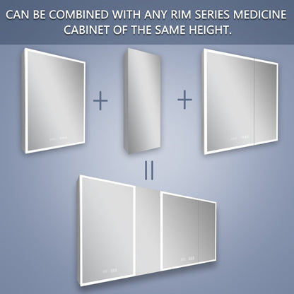 Rim 12 in. W X 30 in. H Single Medicine Cabinet without Light