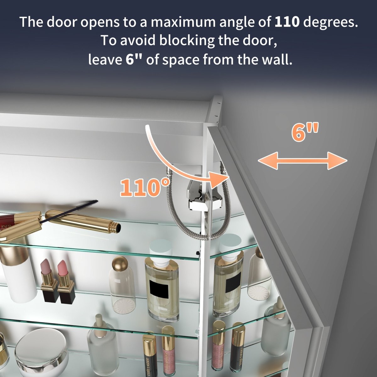 Rim 48" W x 32" H Lighted Medicine Cabinet Recessed or Surface led Medicine Cabinet with Outlets & USBs