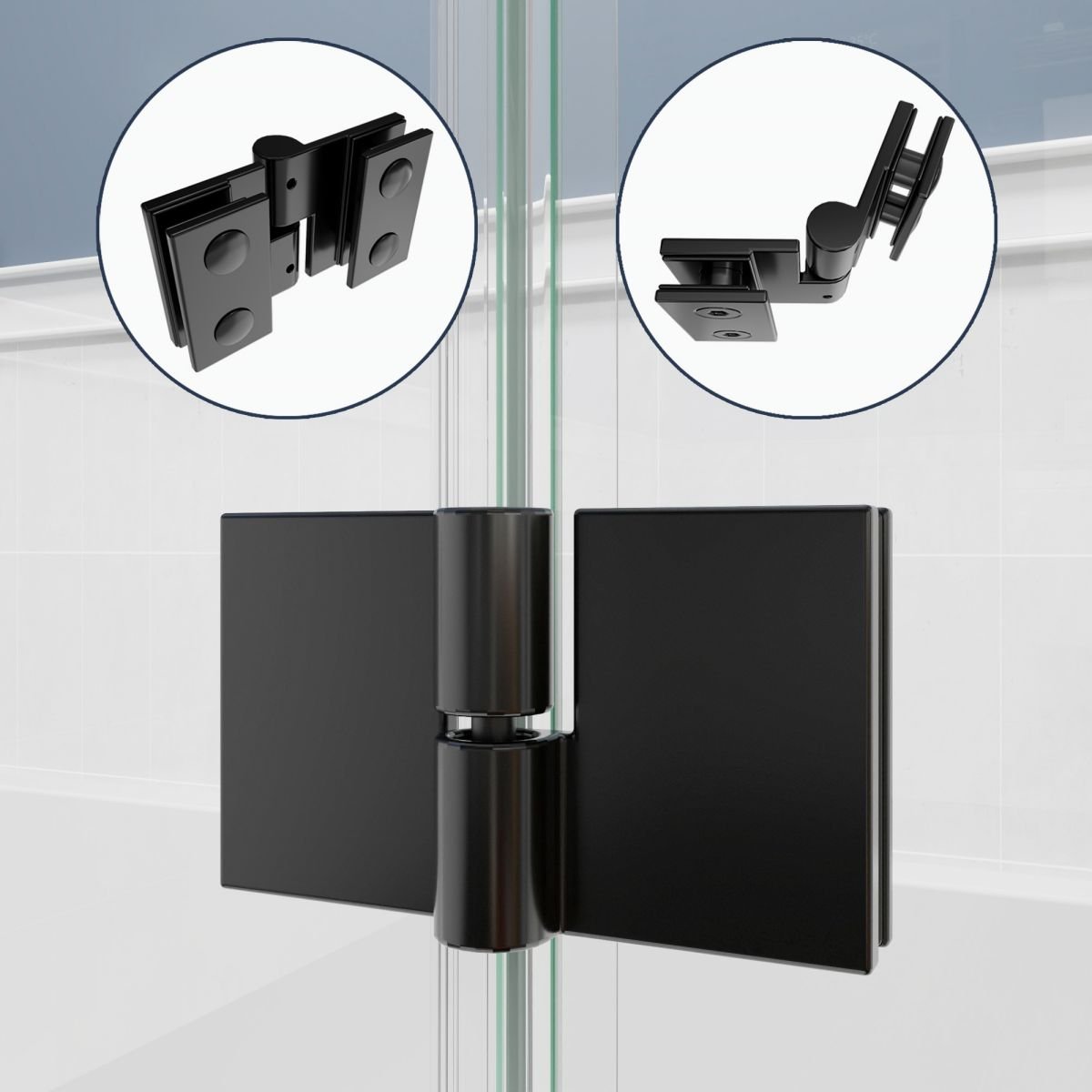 Serenity Folding Shower Door Over Tub,51" W*58" H Pivot Frameless Tub Shower Door,Clear Tempered Glass Shower Screen Panel,Matte Black