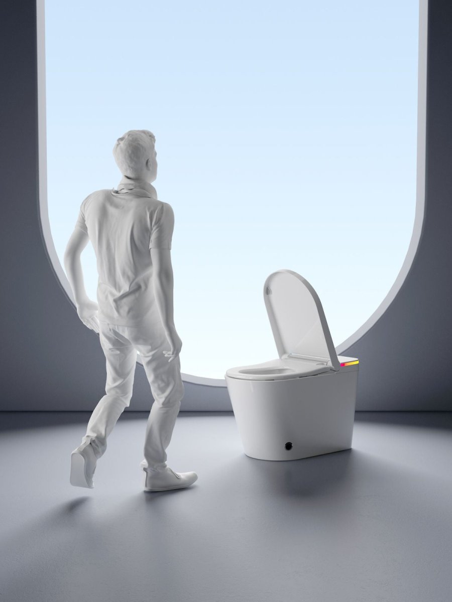 Smart Toilet with Built - in Bidet Seat,Tankless Toilet with Auto Lid Opening,Closing and Flushing,Heated Seat,Digital Display