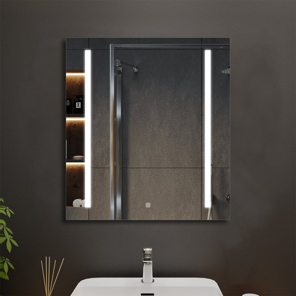 Allsumhome Tandem Customized Rectangle LED Bathroom Mirror