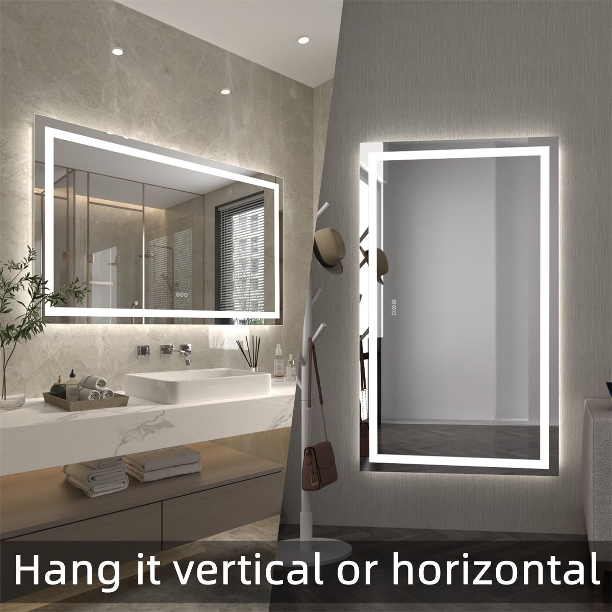 Battery led bathroom deals mirror