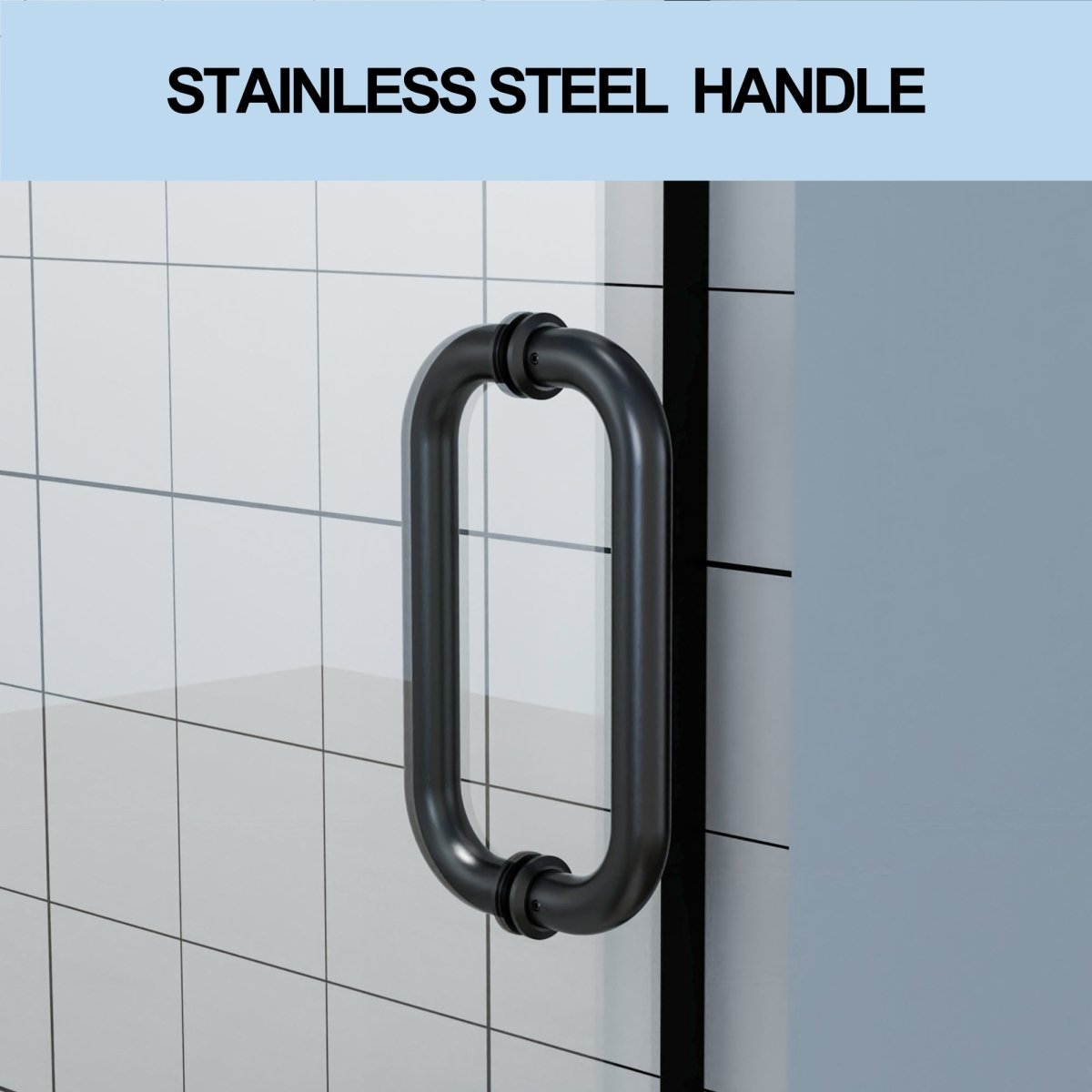 Hinges Shower Door 24in.W x 72in.H Semi-Frameless Hinged Shower Door,Shower Room Glass Door with Clear Tempered Shower Glass Panel,Black