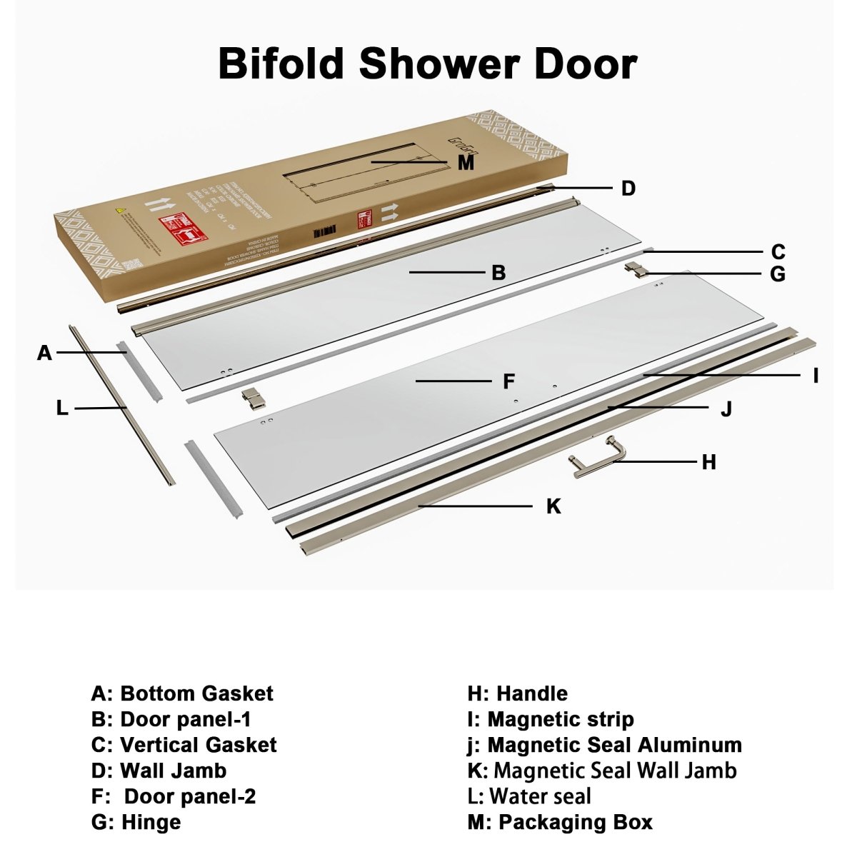 Exbrite Adapt Foldable Hinged Bathtub Glass Door 30-31 in.W x 72 in.H Pivot Swing Shower Doors,Brushed Nickel,Tempered Glass