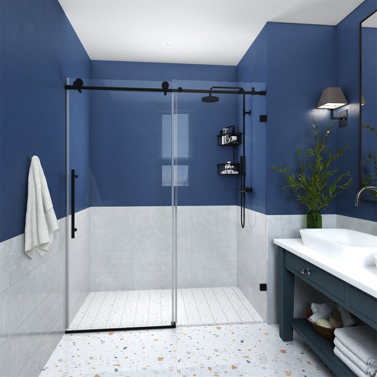 Walk in on sale shower glass