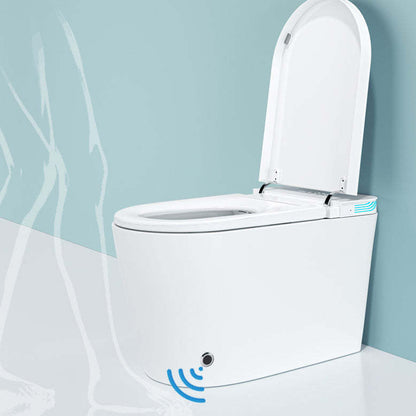 ExBrite 1.28 GPF Smart Bidet Toilet with Heated Seat, AUTO Open-Close, Posterior Cleaning,Lady Care Wash, Wireness Remote Control,HD LCD