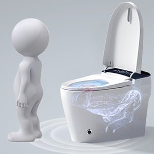 ExBrite 1.28GPF Smart Toilets with Heated Bidet Seat Portable toilet with bidet built in AUTO White