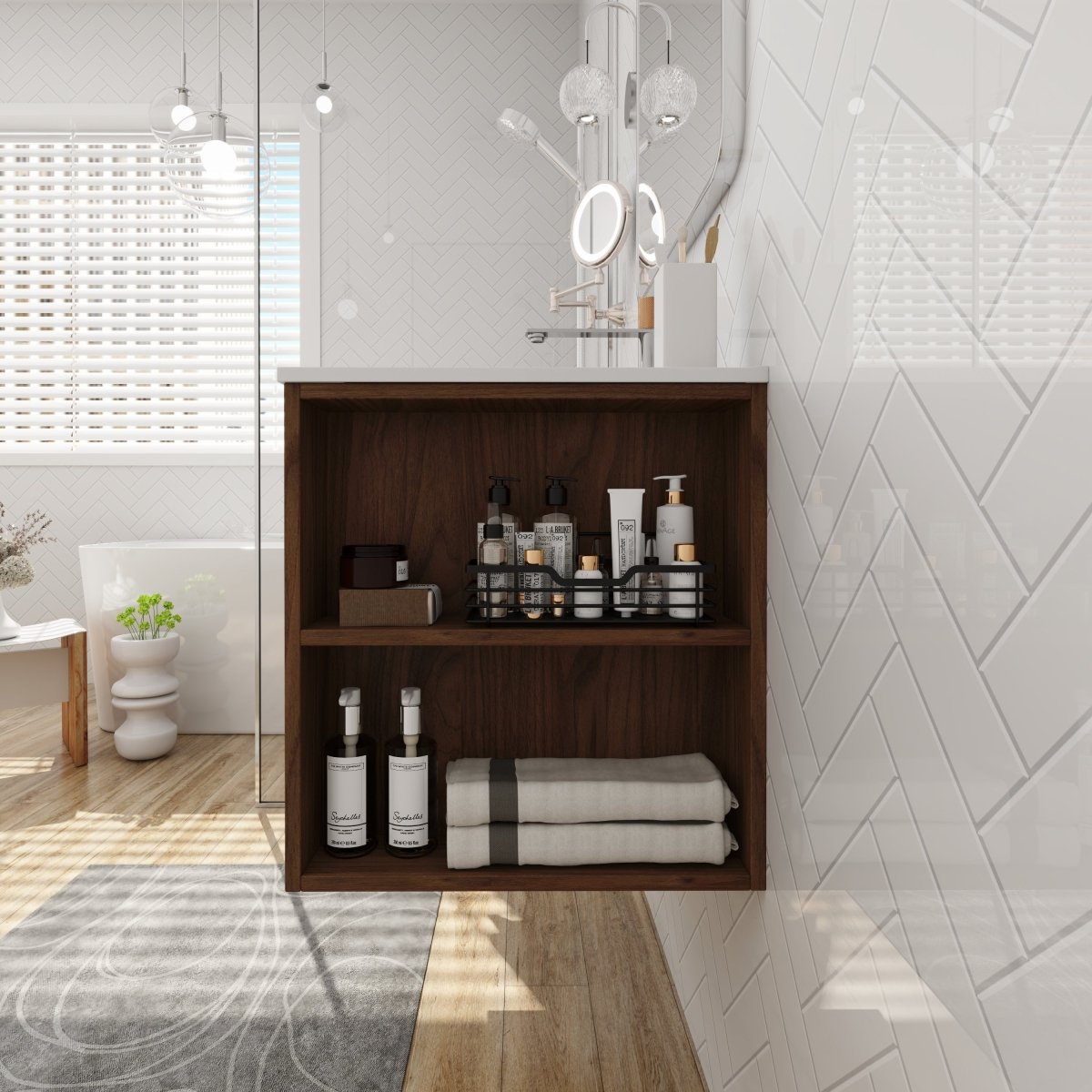ExBrite 30" Wall Mounting Bathroom Vanity With Gel Sink