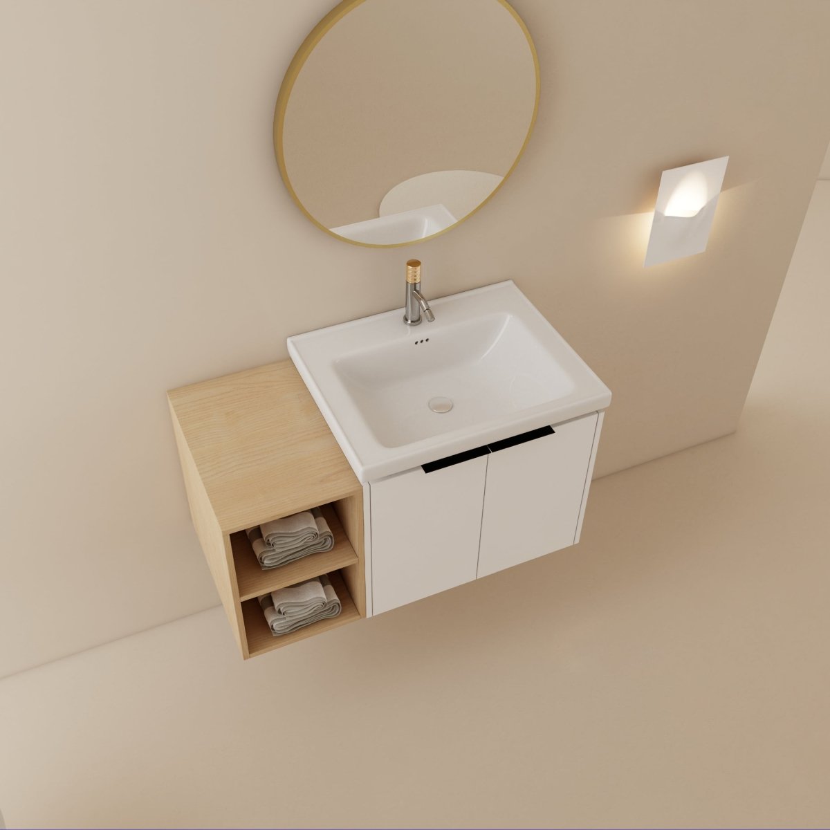 ExBrite 36 Inch Soft Close Doors Bathroom Vanity With Sink, and A Small Storage Shelves