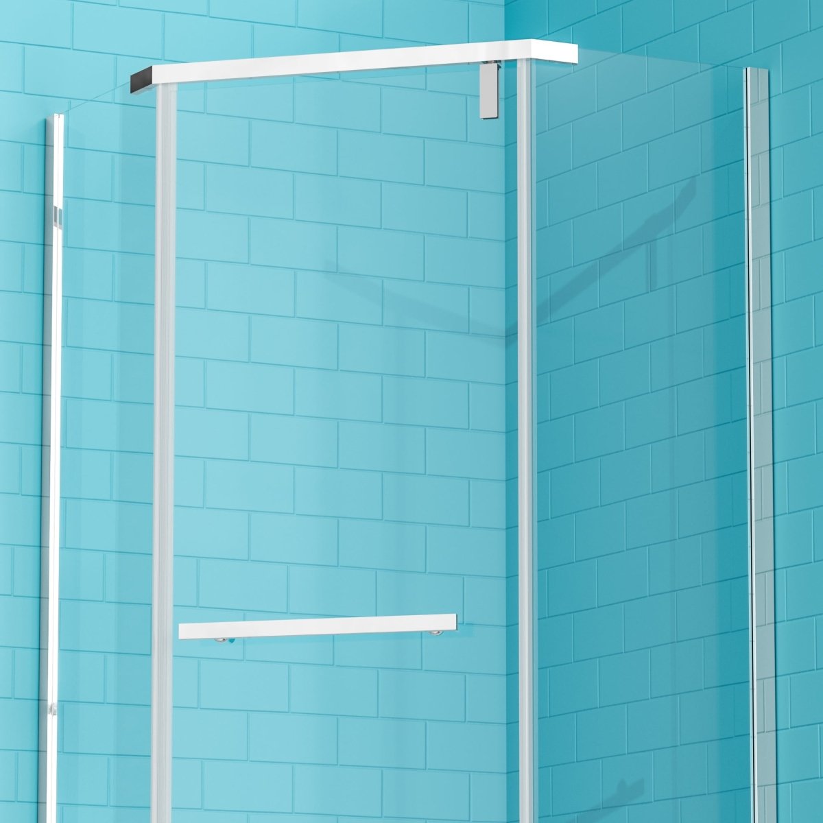 Prism Neo-Angle Frameless Shower Door 36 in. W x 72 in. H,Corner Shower Enclosure,6mm Clear Glass,Pivot Shower Doors,Chrome,Not Base