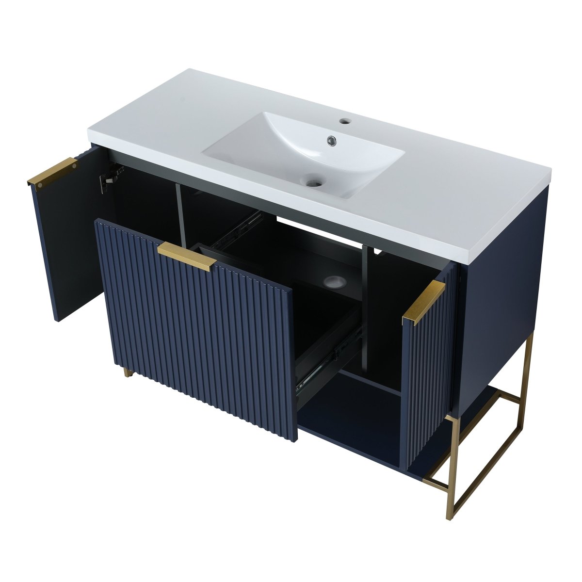 Exbrite 48 Inch Freestanding Bathroom Vanity With Resin Basin