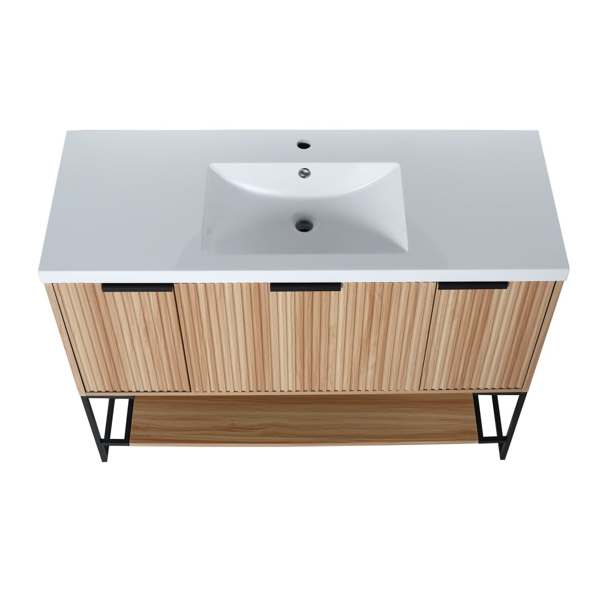 ExBrite 48 Inch Freestanding Bathroom Vanity With Resin Basin,48x18