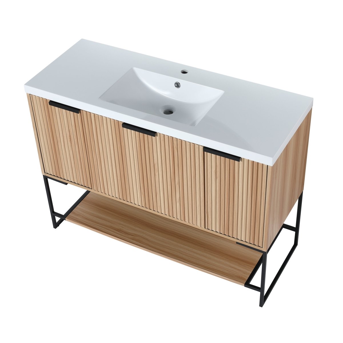 ExBrite 48 Inch Freestanding Bathroom Vanity With Resin Basin,48x18