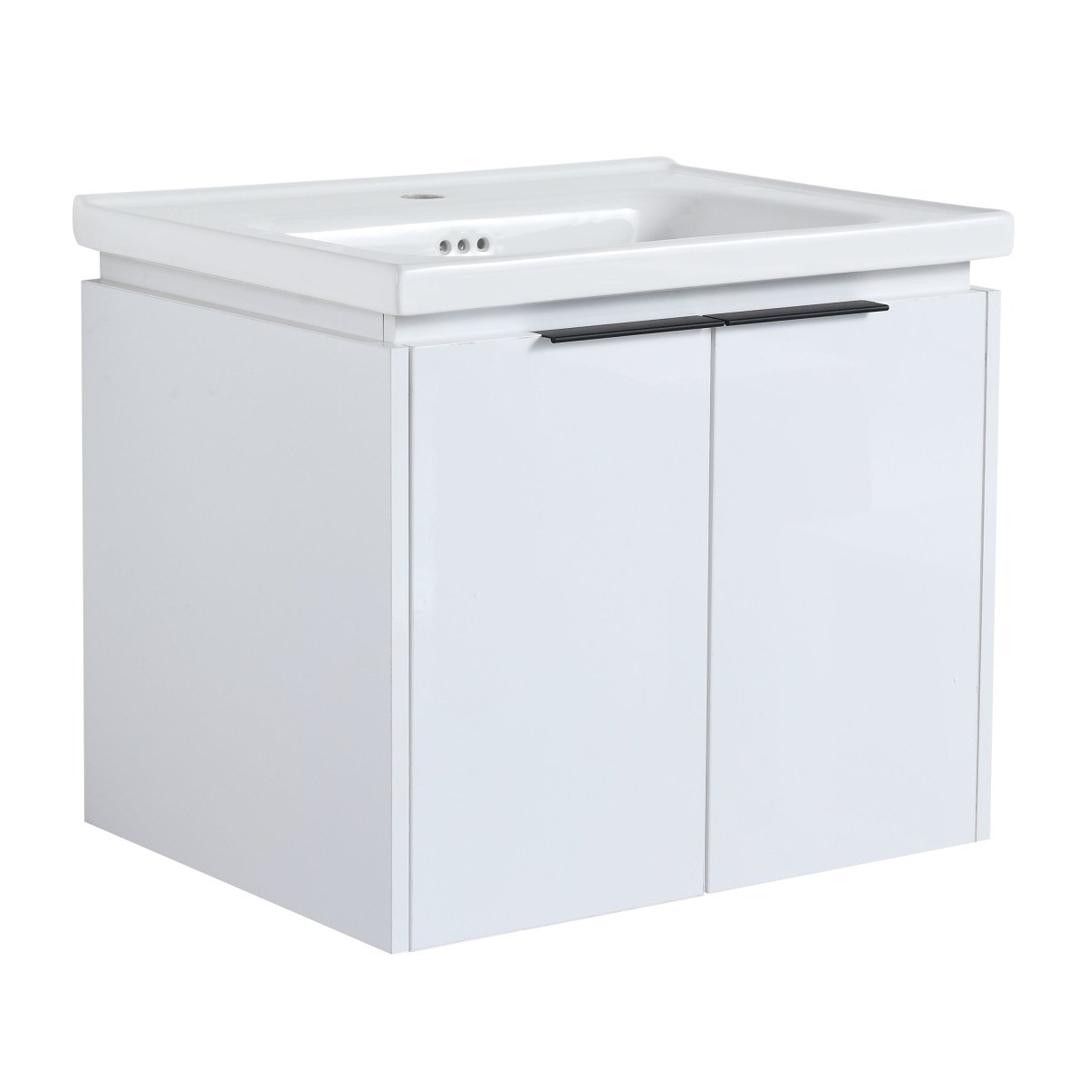 ExBrite 48 Inch Soft Close Doors Bathroom Vanity With Sink, and Two Small Storage Shelves