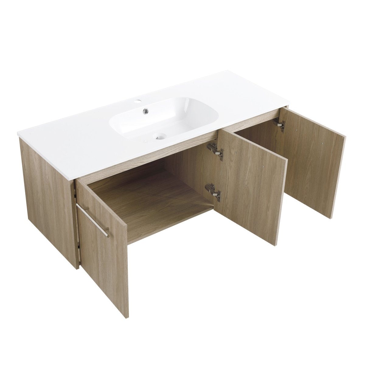 ExBrite 48 Inch Wall Mounted Bathroom Vanity,Wooden with Livingroom