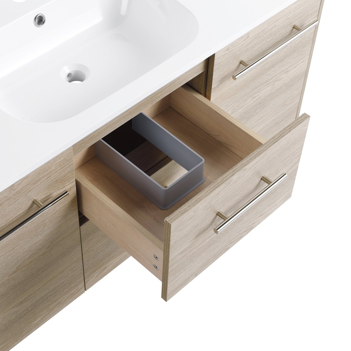 ExBrite 48 Inch Wall Mounted Bathroom Vanity