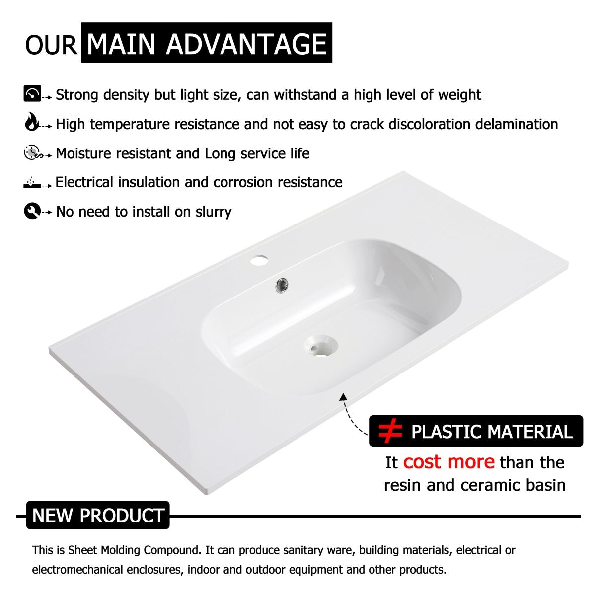 ExBrite 48 Inch Wall Mounted Bathroom Vanity