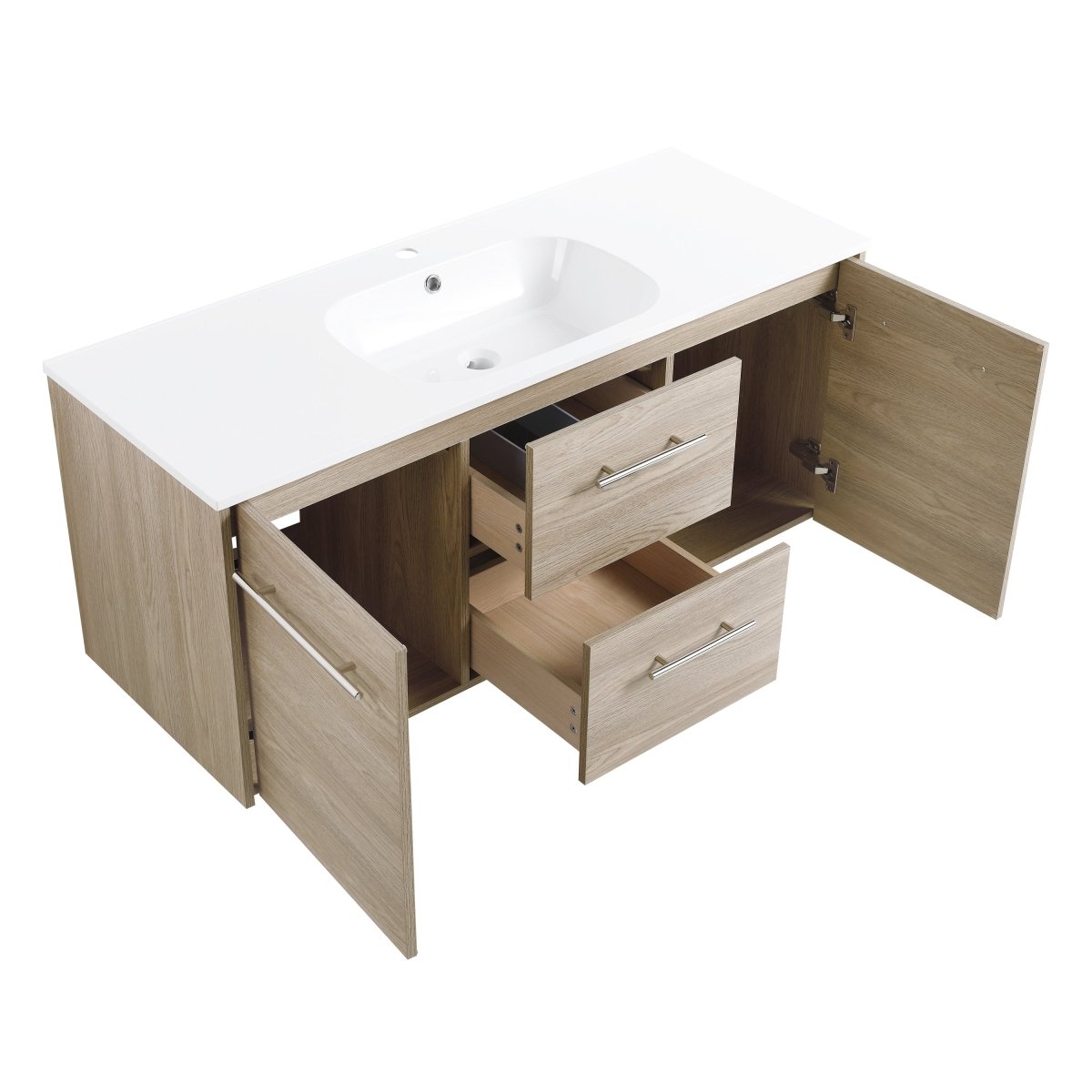 ExBrite 48 Inch Wall Mounted Bathroom Vanity