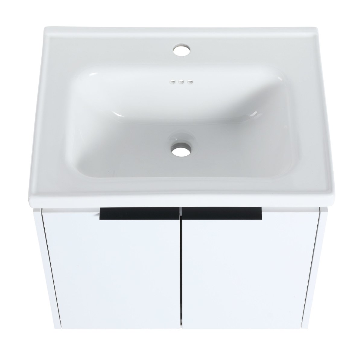 ExBrite 60 Inch Soft Close Doors Double Sink Bathroom Vanity Small Storage Shelves