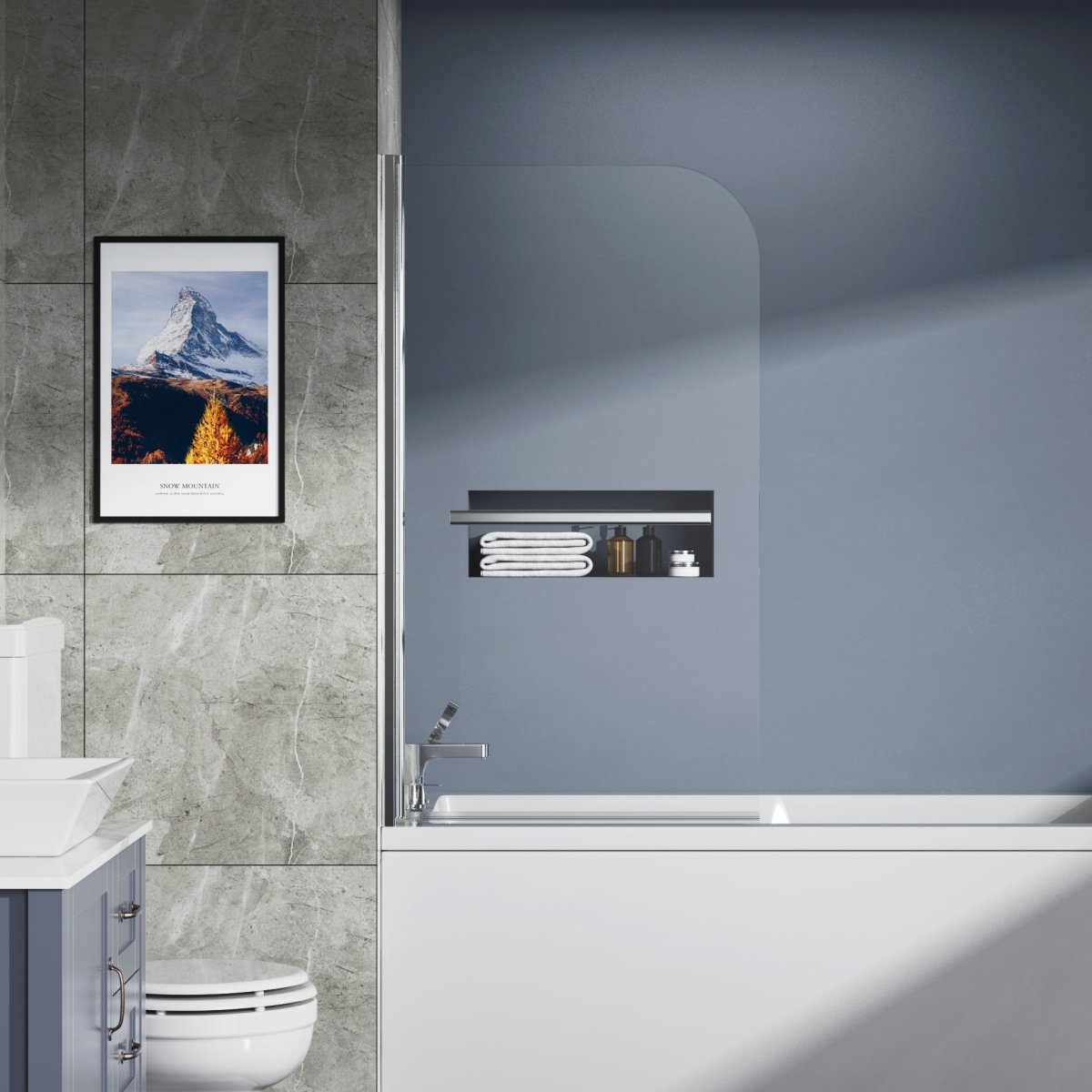 Serenity Bathroom Pivot Tub Glass Door 31