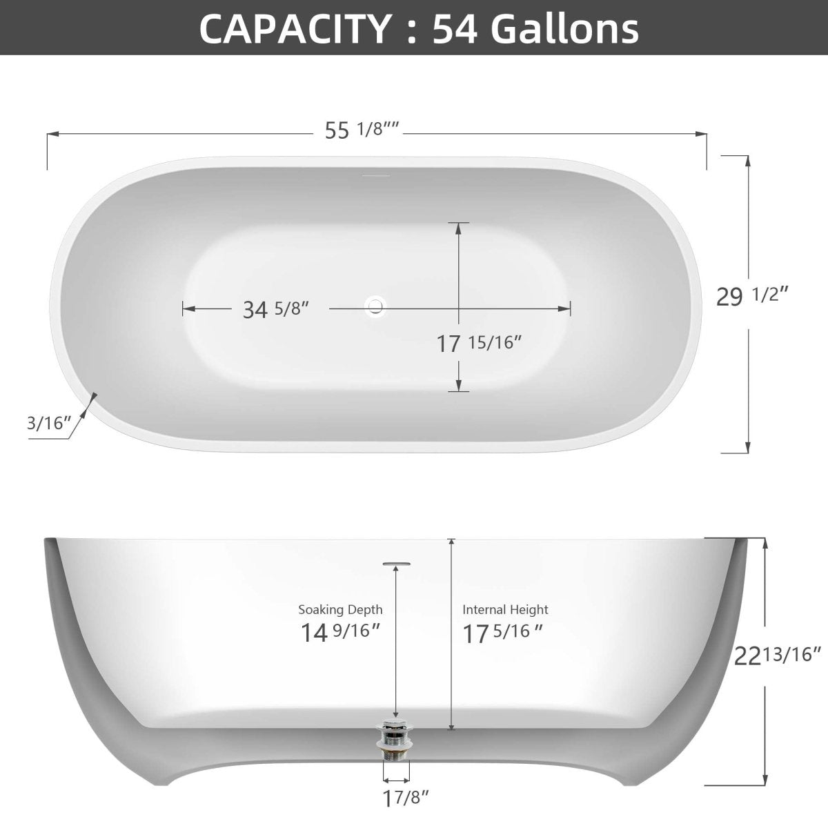 ExBrite Bathtub 55