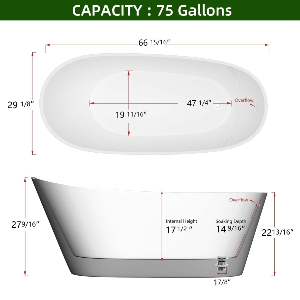 ExBrite Bathtub 66