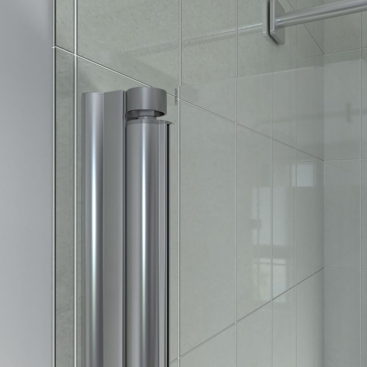 Aero 34 in. W x 72 in. H Bi Folding Bathroom Door Glass Shower Door, Chrome Finish,Pivot Swing Shower Doors,1/4 in.Fold Clear Glass Panel