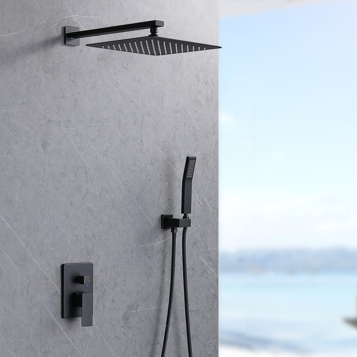 ExBrite Shower System Shower Faucet Combo Set Wall Mounted with 12