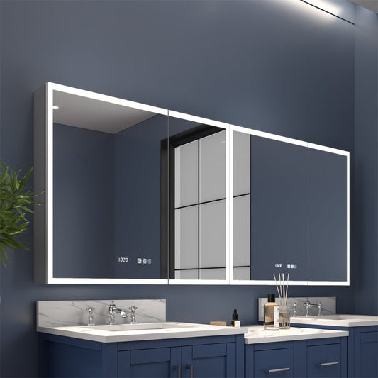 ExBrite 24 inch LED Mirror Vanity Round Mirrors Bathroom Anti-Fog Mirror